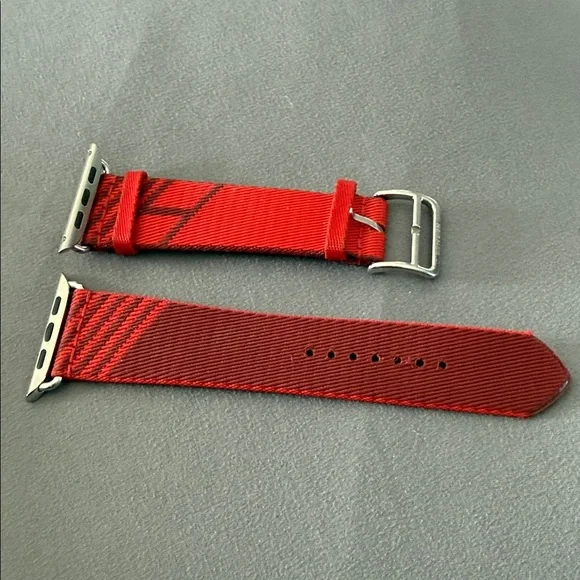 Hermes Red Apple Watch Band 45mm - Picture 1 of 5